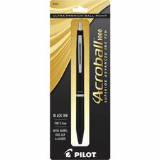 Acroball Ballpoint Pen 0.7 mm Fine Pen Point - Refillable - Retractable - Black Ink - Gel-based - Black Barrel - Tungsten Carbide Tip - 1 Each