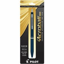 Acroball Ballpoint Pen 0.7 mm Fine Pen Point - Refillable - Retractable - Black Ink - Gel-based - Navy Metal Barrel - Tungsten Carbide Tip - 1 Each
