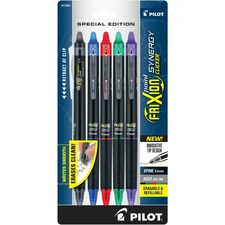 FriXion Synergy Clicker Erasable Gel Pen 0.5 mm Extra Fine Pen Point - Retractable - Erasable - Assorted Ink - 5 / Pack