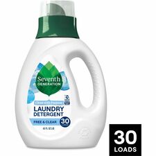 Seventh Generation Natural Laundry Detergent 45 fl oz (1.4 quart) - Hypoallergenic, Non-irritating, Bio-based, Kosher - White, Green, Blue - 1 Each