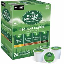 Green Mountain Coffee Roasters® K-Cup Regular Coffee Variety Pack Compatible with Keurig Brewer - Light/Medium/Dark - K-Cup - 24 / Box