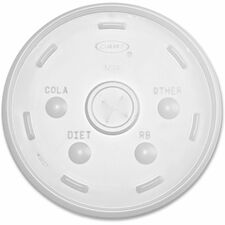 Dart Translucent Slotted Lids 4.8" Diameter - High Impact Polystyrene (HIPS) - Translucent - 100/Pack - 10 / Carton