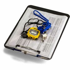 Officemate Low Profile Recycled Plastic Letter Size Clipboard w Pen Holder Black 11" x 8 1/2" Sheet Size - Plastic - Black - 1 Each