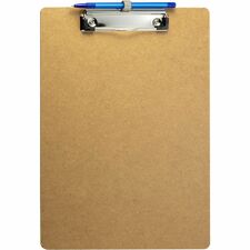 Officemate Low Profile Wood Letter Size Clipboard w Pen Holder 11" x 8 1/2" Sheet Size - Wood - Brown - 6 / Pack