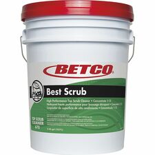 Betco Best Scrub Floor Cleaner Concentrate - 640 fl oz (20 quart) - 8 to 10 pH - Pleasant Scent - Low Foaming, Pleasant Scent, Residue-free - Green - 1 Each