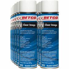 Betco Clear Image Glass & Surface Cleaner 19 fl oz (0.6 quart) - Non Ammoniated, Fog-free, Streak-free, Anti-fog - White Aerosol Spray Can - 12 / Carton