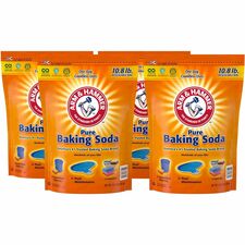 Arm & Hammer Pure Baking Soda 172.80 oz (10.80 lb) - Resealable, Odor Neutralizer, Non-scratching, Deodorize - White Bag - 4 / Carton