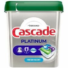 Cascade Platinum Detergent Pacs Concentrate - Fresh Scent - Green - 21/Pack - 5 / Carton