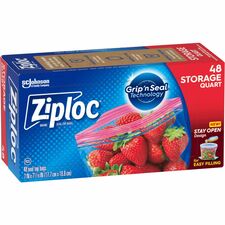 Ziploc® Stand-Up Storage Bags 1 quart Capacity - Blue - Kitchen, Storage - 48 / Box