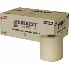 Everest Center-Pull Paper Towels 2 Ply - 600 Sheets/Roll - Natural - 6 / Carton