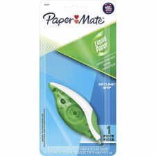Paper Mate DryLine Grip Correction Tape 0.20" Tape Width x 27.80 ft Tape Length - Green, White, Transparent Dispenser - Smooth, Mess-free, Swivel Tip, Ergonomic, Tear Resistant - White - 1 / Pack