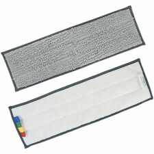 Unger Excella Cleaning Pads Rectangle20" Length - Floor, Mopping - Hook & Loop Fastener, Durable - MicroFiber, Polyester - Green, Black - 1 Each