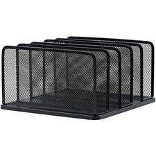 Lorell 5-Tier Letter Tray 5 Tier(s) - Vertical - Side-loading, Sturdy - Black - Steel Mesh - 1 Each