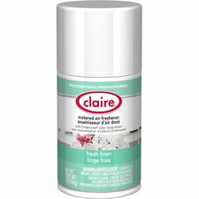 Claire Metered Air Freshener with Ordenone Aerosol - 6000 ft³ - 7 fl oz (0.2 quart) - Fresh Linen - 30 Day - Odor Neutralizer - 12 / Carton