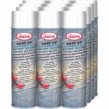 Claire Dust Up Dust Mop Treatment 14 fl oz (0.4 quart) - Pleasant Lemon Scent - Pleasant Scent - Pale Yellow Can - 12 / Carton