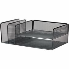 Lorell 4-Tier File Organizer 4 Tier(s) - Horizontal/Vertical - Desktop - Black - Steel Mesh - 1 Each