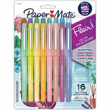 Paper Mate Flair Scented Nature Escape Pens 0.7 mm Medium Pen Point - Assorted Ink - Felt Tip - 16 / Pack