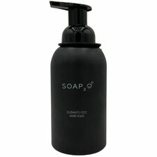 SOAP2O Ceramic Soap Bottle 11.83 fl oz Capacity - Eco-friendly, Wall Mountable, Counter Mountable - Black - 1 Each