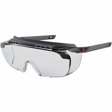 Ergodyne Skullerz OSMIN Safety Glasses Recommended for: Eye - Impact, Ultraviolet, UVA, UVB, UVC, Sun Protection - Nylon, Rubber - Clear Lens - Matte Black Frame - Impact Resistant, Over-the-Glasses (OTG), Non-slip - 1 Each