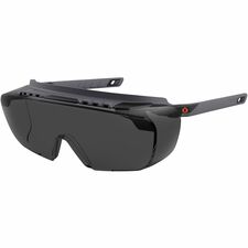Ergodyne Skullerz OSMIN Safety Glasses Recommended for: Eye - Impact, Ultraviolet, UVA, UVB, UVC, Sun Protection - Nylon, Rubber - Smoke Lens - Matte Black Frame - Impact Resistant, Over-the-Glasses (OTG), Non-slip - 1 Each