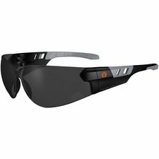 Ergodyne Skullerz SAGA Anti-Scratch & Enhanced Anti-Fog Safety Glasses, Sunglasses Recommended for: Eye, Outdoor - Fog, Impact, Ultraviolet, Sun, UVA, UVB, UVC Protection - Polycarbonate - Smoke Lens - Matte Black Frame - Anti-scratch, Anti-fog, Impact Re