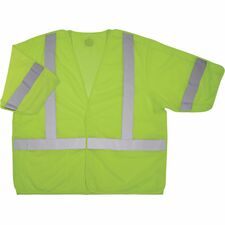 Ergodyne GloWear 8315BA Mesh Hi-Vis Safety Vests Recommended for: Construction, Transportation - Large/Extra Large - 55" Chest - Hook & Loop Closure - Polyester Mesh - Lime - Reflective Strap, Interior Pocket, Cell Phone Pocket, Machine Washable, Lightwei