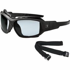 Ergodyne Skullerz LOKI Anti-Fog Safety Spoggles Recommended for: Eye, Indoor, Outdoor - Fog, Impact, UVA, UVB, UVC Protection - Strap Closure - Rubber, Polycarbonate - Translucent Lens - Matte Black Frame - Elastic Strap, Anti-fog, Anti-scratch, Impact Re