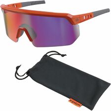 Ergodyne AEGIR Safety Glasses Recommended for: Eye, Outdoor, Construction, Landscaping, Carpentry, Woodworking, Boating, Hunting, Shooting, Sport, Skiing - UVA, UVB, UVC, Ultraviolet, Sun, Impact Protection - Strap Closure - Polycarbonate, Rubber - Purple