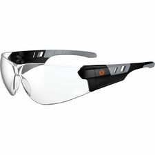 Ergodyne Skullerz SAGA Anti-Scratch & Enhanced Anti-Fog Safety Glasses, Sunglasses Recommended for: Eye, Indoor - Fog, Impact, Ultraviolet, Sun, UVA, UVB, UVC Protection - Polycarbonate - Clear Lens - Matte Black Frame - Anti-scratch, Anti-fog, Impact Res