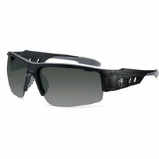 Ergodyne DAGR Anti-Scratch/Anti-Fog Safety Glasses Recommended for: Eye, Outdoor - Fog, Impact, Ultraviolet, Sun, UVA, UVB, UVC Protection - Rubber - Smoke Lens - Matte Black Frame - Anti-fog, Anti-scratch, Impact Resistant, Durable, Half Frame, Flexible