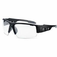 Ergodyne DAGR Anti-Scratch/Anti-Fog Safety Glasses Recommended for: Eye, Indoor - Fog, Impact, Ultraviolet, Sun, UVA, UVB, UVC Protection - Rubber - Clear Lens - Matte Black Frame - Anti-fog, Anti-scratch, Impact Resistant, Durable, Half Frame, Flexible F