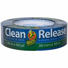 Duck Clean Release Blue Painter's Tape 60 yd Length x 1.41" Width x 5.6 mil Thickness - 3" Core - Matte - Blue - Crepe Paper Backing - Synthetic Rubber Adhesive - UV Resistant - For Paint, Glass, Wood, Metal, Indoor, Outdoor - 16 / Pack