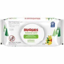 Huggies Natural Care Sensitive Baby Wipes 6.60" Width x 7.70" Length - White - 56 Wipes/Soft Pack - 1 Each
