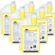 Diversey Prominence Heavy Duty Floor Cleaner Concentrate - 32 fl oz (1 quart) - Citrus Scent - Heavy Duty, Film-free, Rinse-free, pH Neutral, Dilutable - Yellow - 6 / Carton