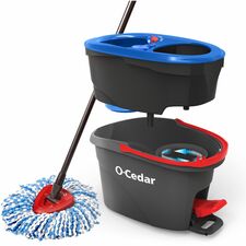 O-Cedar EasyWring RinseClean Spin Mop MicroFiber Head - Washable, Reusable, Machine Washable, Refillable, Telescopic Handle - Multi - 1 Each