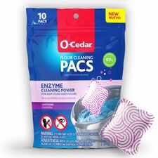 O-Cedar PACS Hard Floor Cleaner Concentrate - Crisp Citrus Scent - Streak-free, Chemical-free, Ammonia-free, Bleach-free, Paraben-free, Resealable - Multi - 10 / Pack