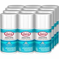 Claire Metered Air Freshener with Ordenone Aerosol - 6000 ft³ - 7 fl oz (0.2 quart) - Tropical - 30 Day - Odor Neutralizer - 12 / Carton