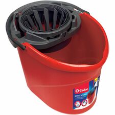 O-Cedar QuickWring Bucket 2.50 gal - Handle, Wringer - Red, Gray - 1 Each
