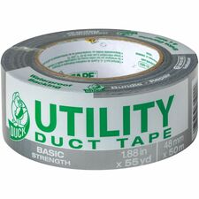 Duck Brand Utility Duct Tape 55 yd Length x 1.88" Width - Silver - Rubber Adhesive - For Sealing, Holding, Bundling, Home, Office, Construction, DIY, Repair - 1 Roll