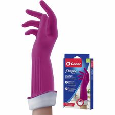 O-Cedar Playtex Living Gloves 14" Glove Length - Chemical, Bacteria Protection - Large Size - Latex, Neoprene, Nitrile - Pink - Anti-microbial, Reusable, Durable, Comfortable, Odor Resistant, Textured Palm, Textured Fingertip - For Household, Cleaning - 2