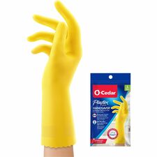 O-Cedar Playtex Handsaver Gloves Hot Water, Chemical Protection - Large Size - Latex, Nitrile, Neoprene - Yellow - Long Lasting, Durable, Anti-microbial, Odor Resistant, Comfortable, Textured Fingertip, Textured Palm, Reusable - For Household, Cleaning -