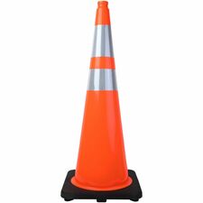 Tatco Slimline Traffic Cones 36" Height - Reflective, Flexible - Polyvinyl Chloride (PVC) - Orange - 1 Each