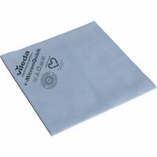 Vileda Professional MicronQuick Microfiber Cloths 15.75" Length x 14.96" Width - Streak-free, Hygienic, Durable, Washable, Lint-free, Absorbent, PVC Free, Solvent-free - Blue - 5 / Pack