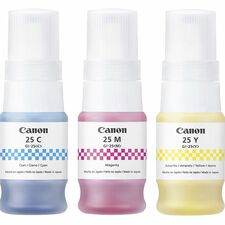 Canon GI-25 Ink Bottles Inkjet - Cyan, Magenta, Yellow - 3000 Pages - 37 mL - 3 / Pack
