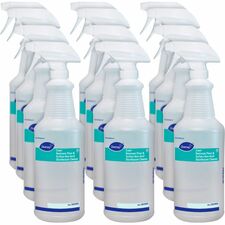 Diversey Empty Spray Bottle for Cleaner Suitable For Restroom, Floor - Easy to Use, Labeled - Clear - 12 / Carton