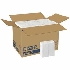 Dixie 2-Ply Dinner Napkins 2 Ply - 1/8 Fold - 15" Width x 16" Length - Scrollwork Pattern - White - 126/Pack - 24 / Carton