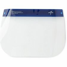 Medline Disposable Full-Length Face Shields Recommended for: Face - Extra Large - Fog, Splash Protection - Foam, Elastic, Polyester - Clear - Disposable, Anti-fog, Splash Resistant, Lightweight, Latex-free - 40 / Carton