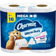 Charmin Ultra Soft Bath Tissue 2 Ply - Mega - 224 Sheets/Roll - White - 4 / Pack