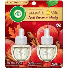 Air Wick Apple Scented Oil Oil - 0.6 fl oz (0 quart) - Apple Cinnamon Medley - 60 Day - Long Lasting/ - 2 / Pack