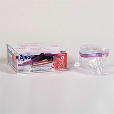 Ziploc® Gallon Storage Bags Large Size - 1 gal Capacity - 10.50" Width x 1.75 mil (44 Micron) Thickness - Zipper Closure - Textured - Clear - Plastic - Multipurpose/ - 250 / Carton